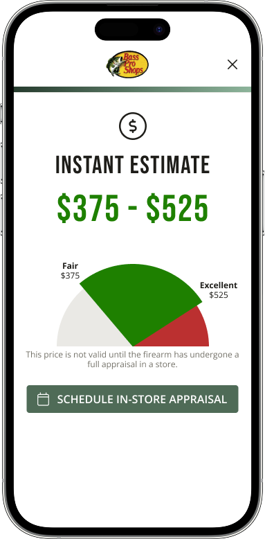 Phone mockup showing trade-in estimate screen