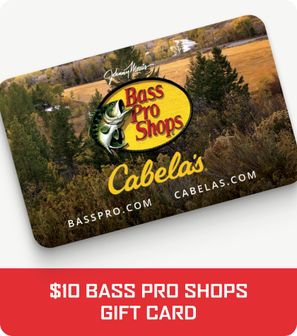 $10 Bass pro shops gift card