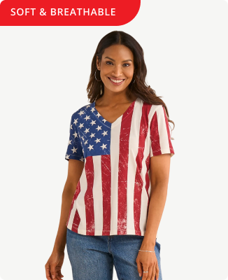 Natural Reflections Vintage Flag Short-Sleeve T-Shirt - Save over 25%