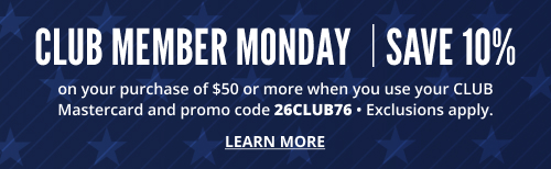 Click to Learn about CLUB 10% Discount