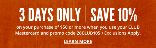 Click to Learn about CLUB 10% discount